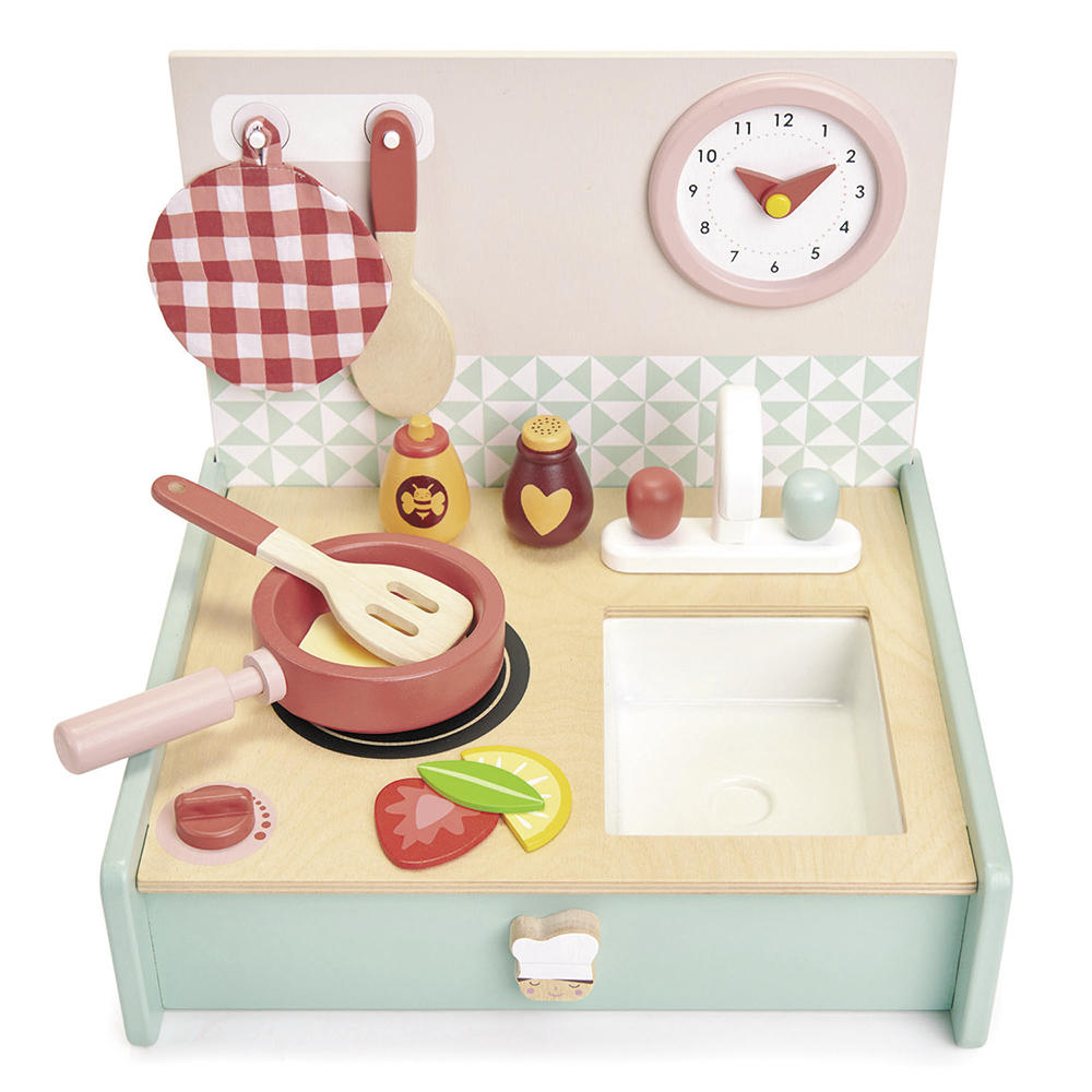 KINDERKÜCHE - Hellbraun/Rosa, Trend, Holz (31/10/28cm)