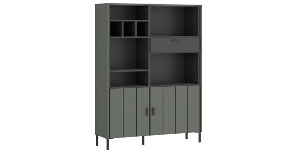 HIGHBOARD Anthrazit, Schlammfarben Einlegeböden SHIRLEY  - Schlammfarben/Anthrazit, Design, Holzwerkstoff/Kunststoff (112,1/156/40cm) - Carryhome