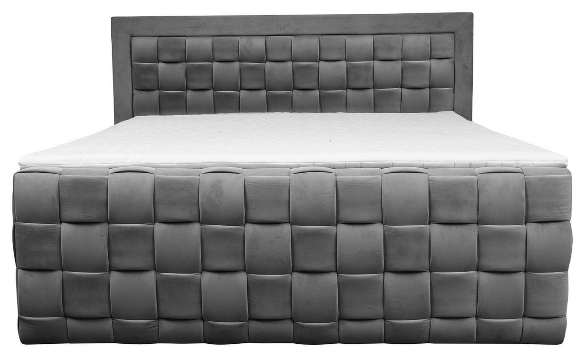 BOXSPRINGBETT 140/200 cm  in Graphitfarben  - Graphitfarben, MODERN, Textil (140/200cm) - Livetastic