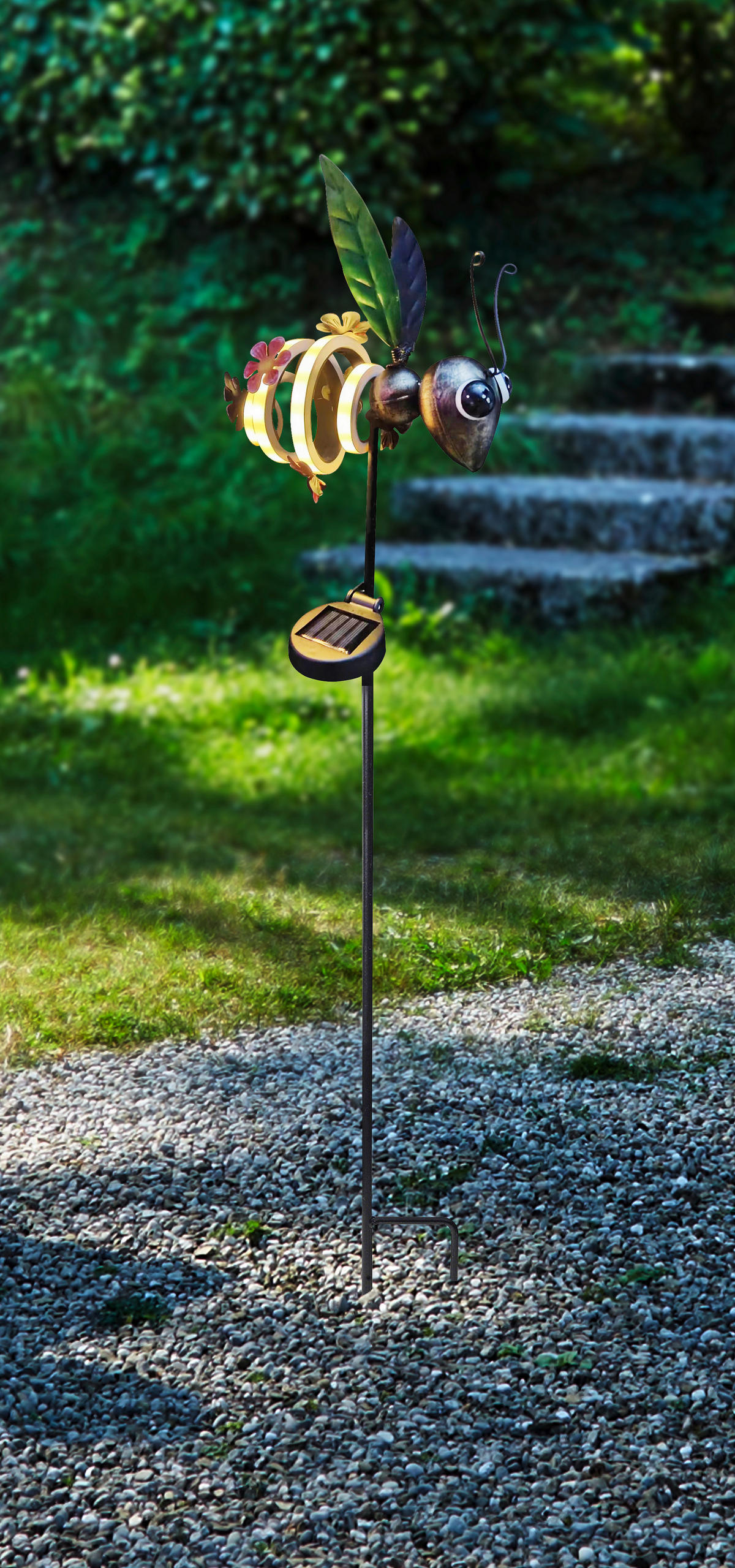 LAMPĂ SOLARĂ  - alb/roz antic, Trend, plastic/metal (18,7/8,8/80cm) - Ambia Garden