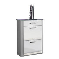 SCHUHSCHRANK Silberfarben, Alufarben  - Chromfarben/Silberfarben, Design, Glas/Holzwerkstoff (71/97/34cm) - Moderano