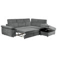 ECKSOFA Dunkelgrau Flachgewebe - Dunkelgrau/Schwarz, KONVENTIONELL, Kunststoff/Textil (280/235cm) - Carryhome