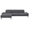 ECKSOFA in Chenille Anthrazit  - Anthrazit/Schwarz, Design, Textil/Metall (188/319cm) - Beldomo System
