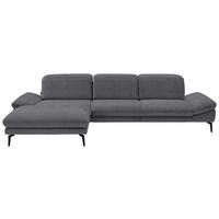 ECKSOFA in Chenille Anthrazit  - Anthrazit/Schwarz, Design, Textil/Metall (188/319cm) - Beldomo System