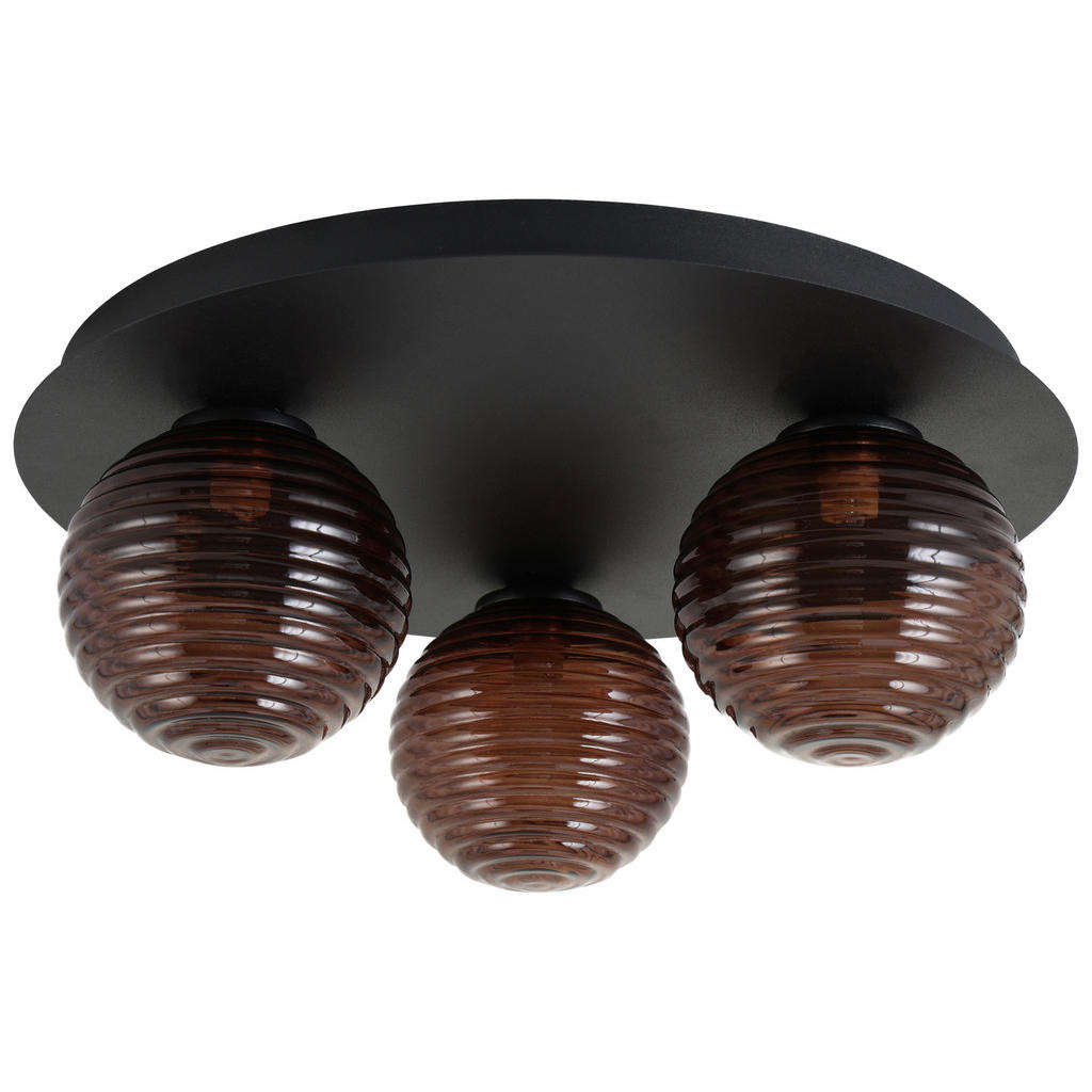 Thumbnail - Novel Deckenleuchte, Braun, Schwarz, Metall, Glas, rund,rund, 15 cm, RoHS, CE, Lampen & Leuchten, Innenbeleuchtung, Deck...