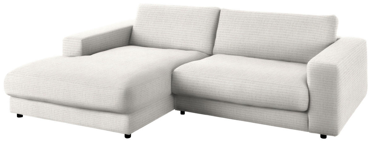 ECKSOFA in Chenille Creme  - Creme/Schwarz, Design, Kunststoff/Textil (190/270cm) - Lomoco