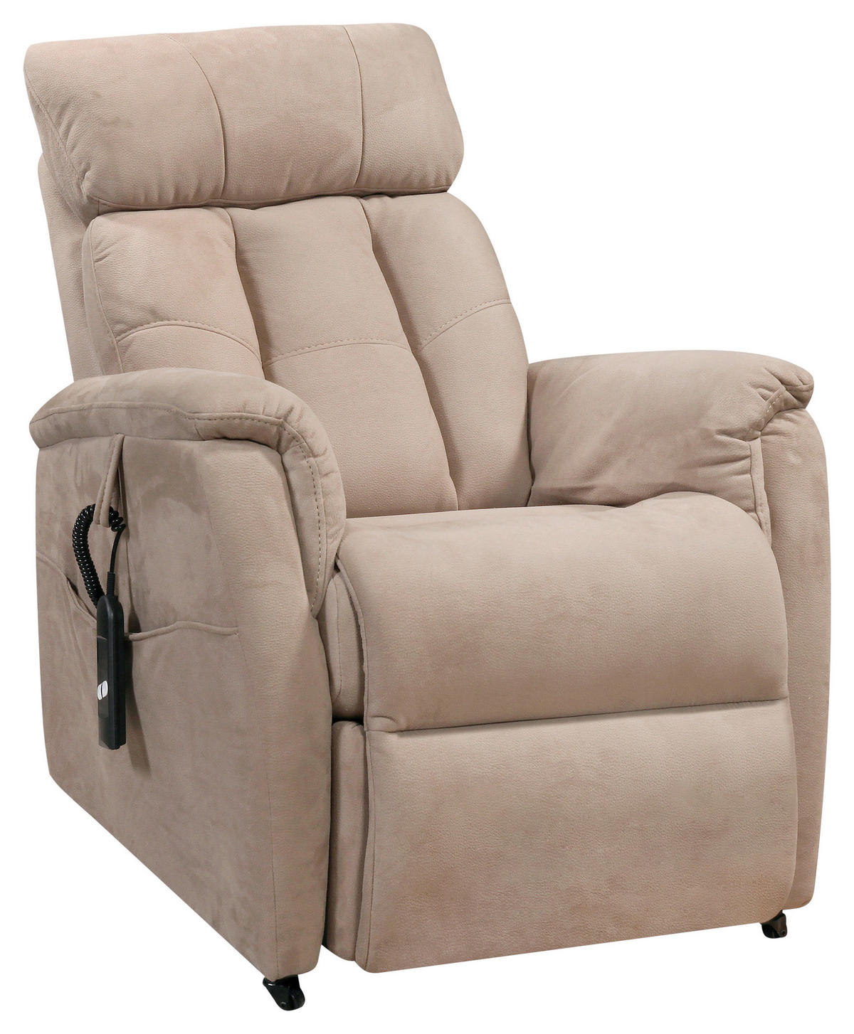 TV FOTELJ,  svetlo rjava tekstil - svetlo rjava/črna, Design, kovina/tekstil (82/107/94cm) - Xora