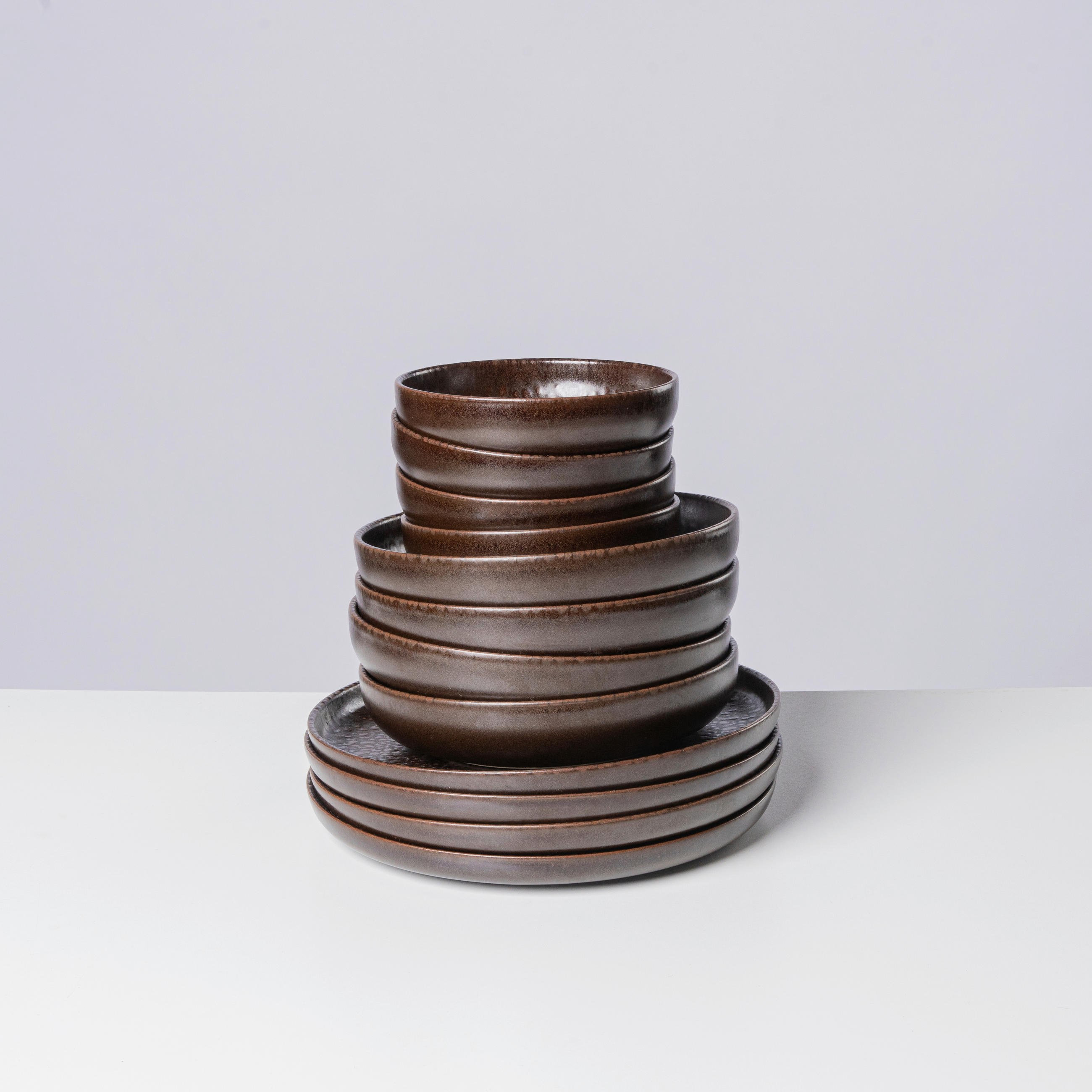 TAFELSERVICE GLOCKENKLANG 12-teilig  - Braun, Basics, Keramik - Gipfelstück