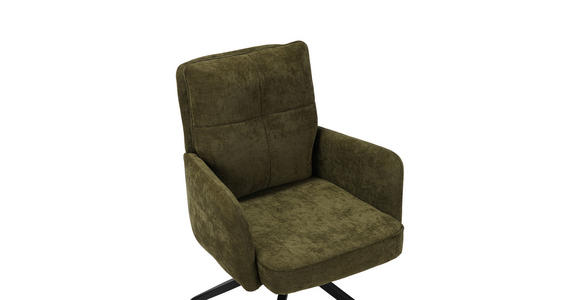 ARMLEHNSTUHL  Sitzfläche 180° drehbar Mikrofaser  - Schwarz/Grün, Design, Textil/Metall (60/90/68cm) - Carryhome