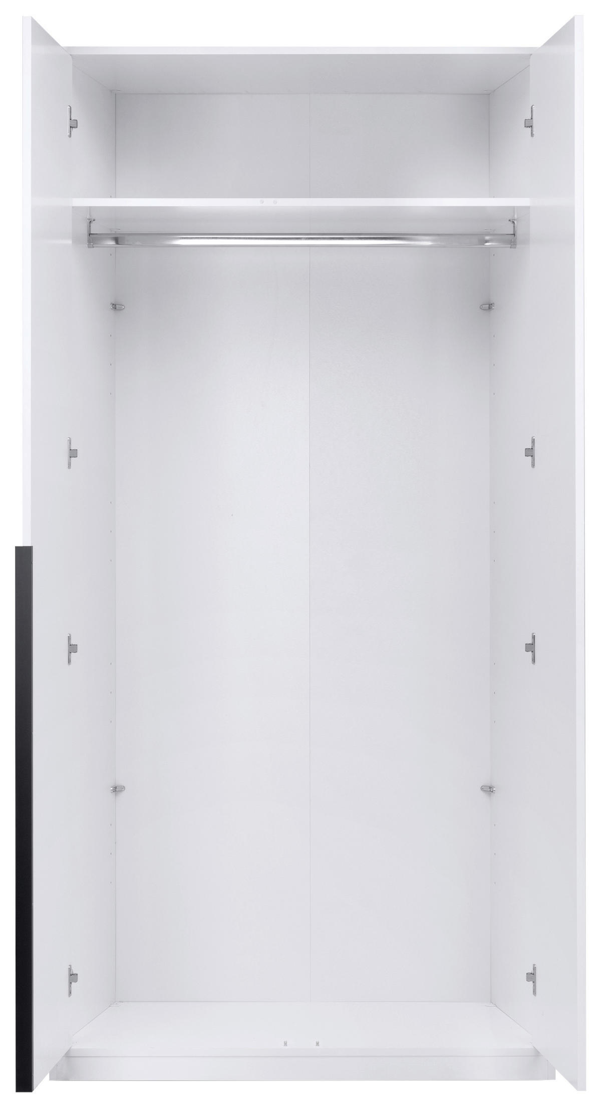 DREHTÜRENSCHRANK  in Weiß  - Schwarz/Weiß, MODERN, Holzwerkstoff/Metall (93/211/53cm) - MID.YOU