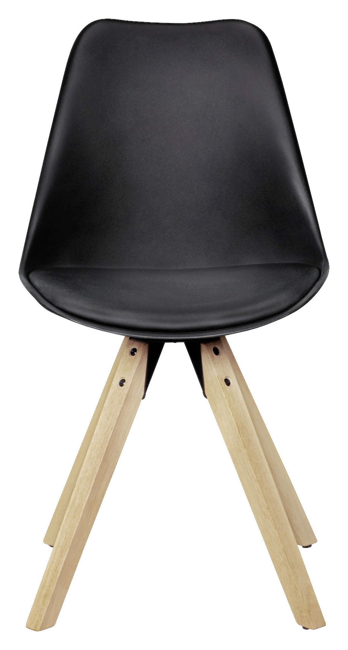 STUHL-SET 2 Stück  in Webstoff matt  - Eichefarben/Schwarz, Design, Holz/Kunststoff (48/89/48cm) - MID.YOU