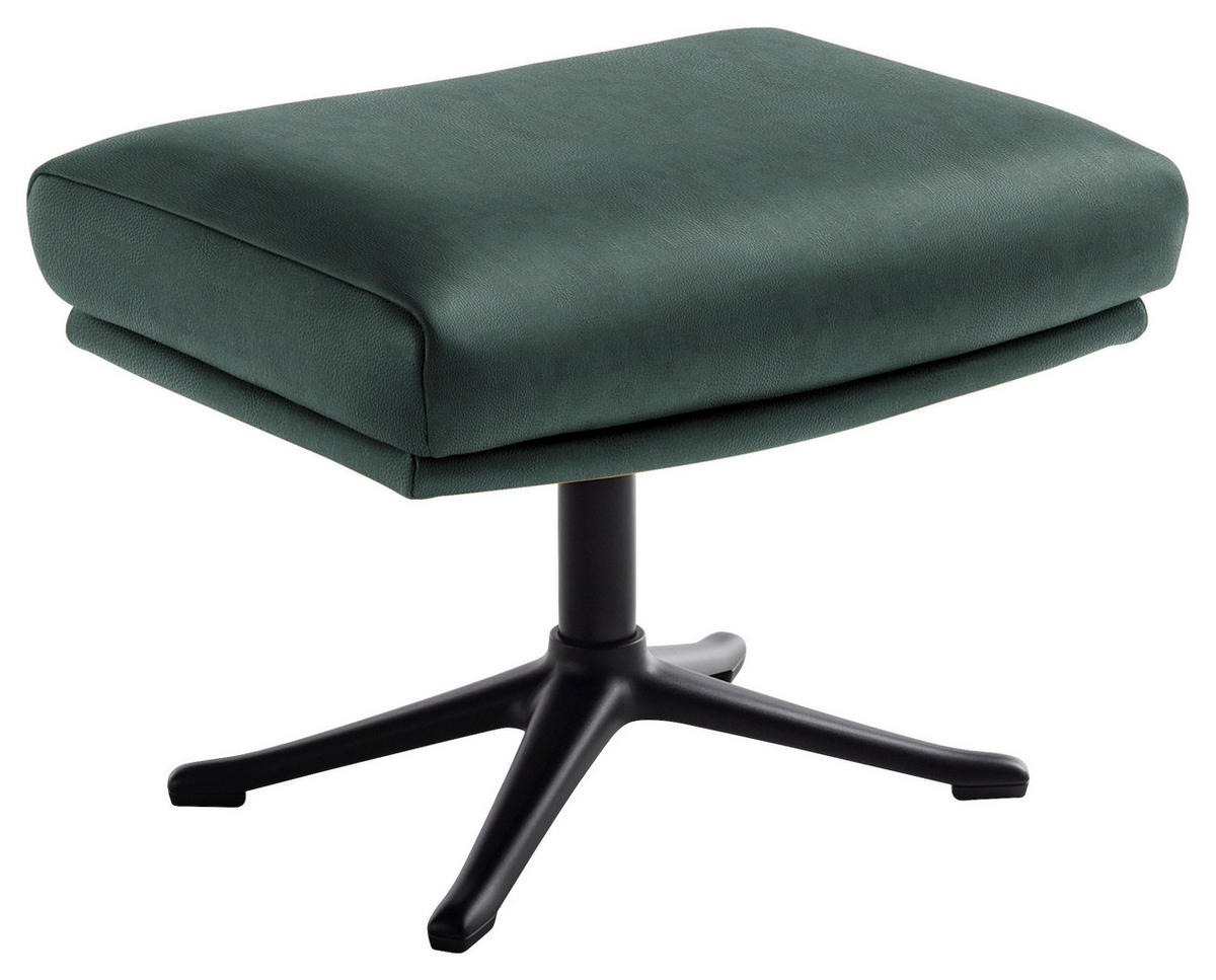 HOCKER in Leder Waldgrün  - Waldgrün/Schwarz, Design, Leder/Metall (54/41/41cm) - home24