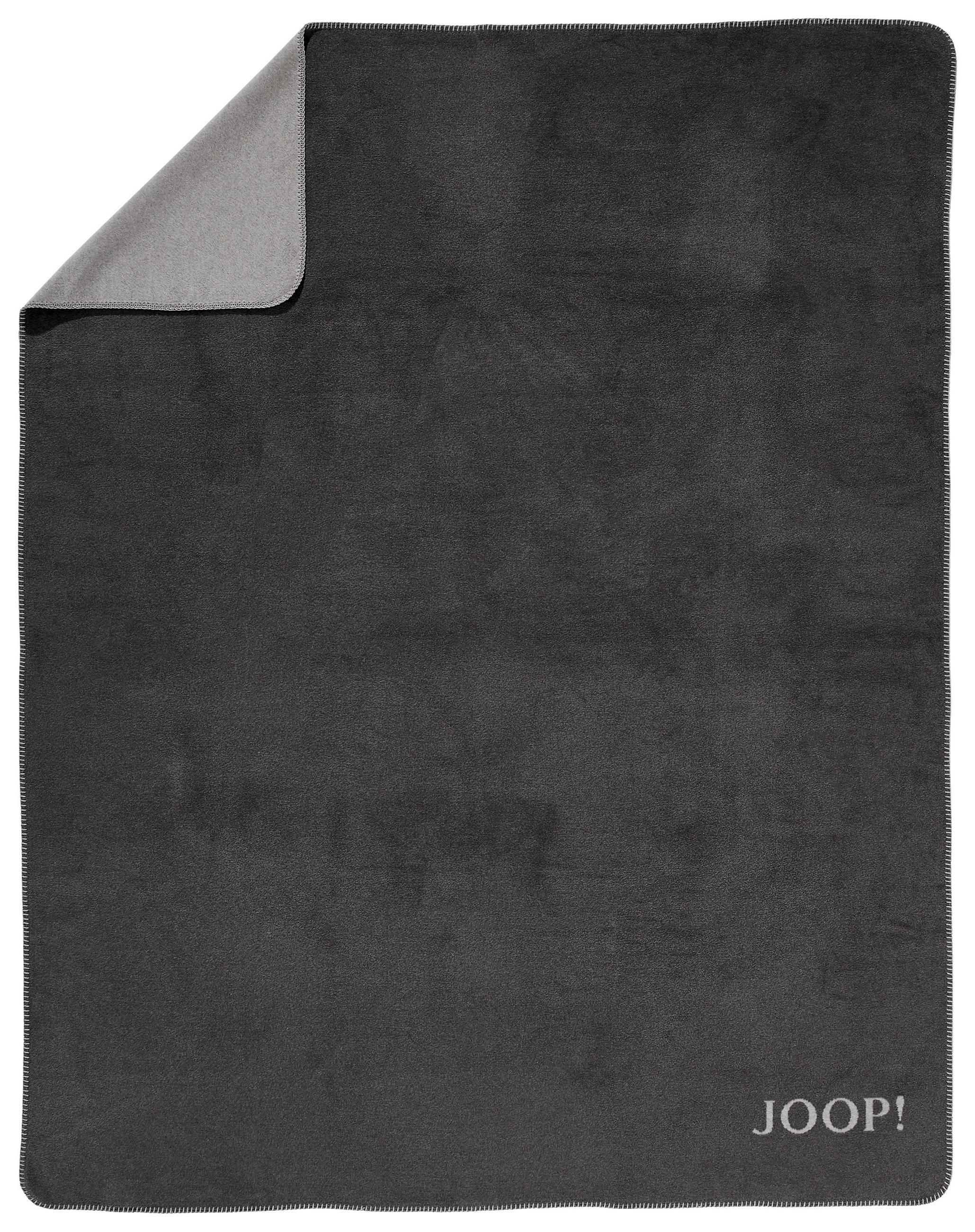 Joop! Wohndecke Uni-Doubleface Anthrazit, Grau 150x200 cm