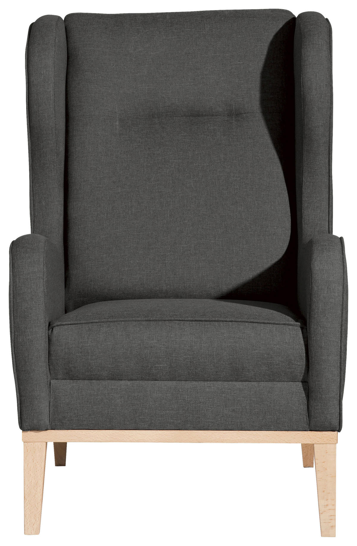 OHRENSESSEL Flachgewebe Anthrazit  - Anthrazit/Naturfarben, KONVENTIONELL, Holz/Textil (66/104/78cm) - Max Winzer