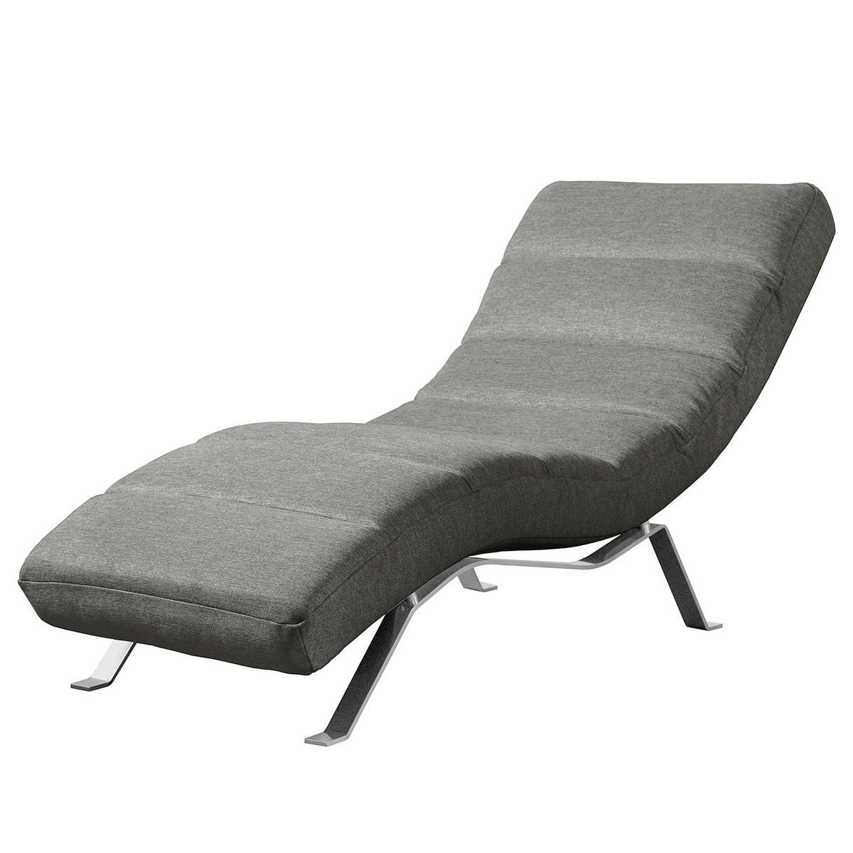 RELAXLIEGE in Webstoff Grau  - Silberfarben/Grau, Design, Textil/Metall (65/65/171cm) - Livetastic