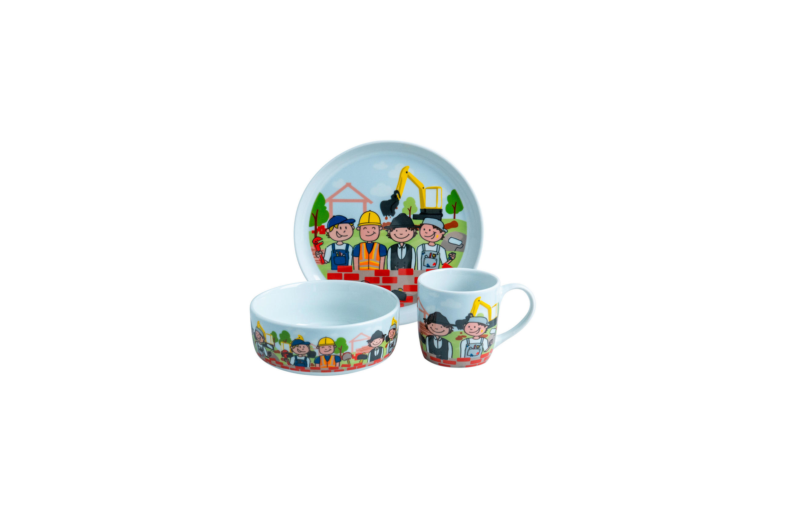 KINDERGESCHIRRSET Porzellan 3-teilig  - Multicolor/Weiß, KONVENTIONELL, Keramik - Van Well
