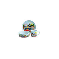 KINDERGESCHIRRSET 3-teilig  - Multicolor/Weiß, KONVENTIONELL, Keramik - Van Well
