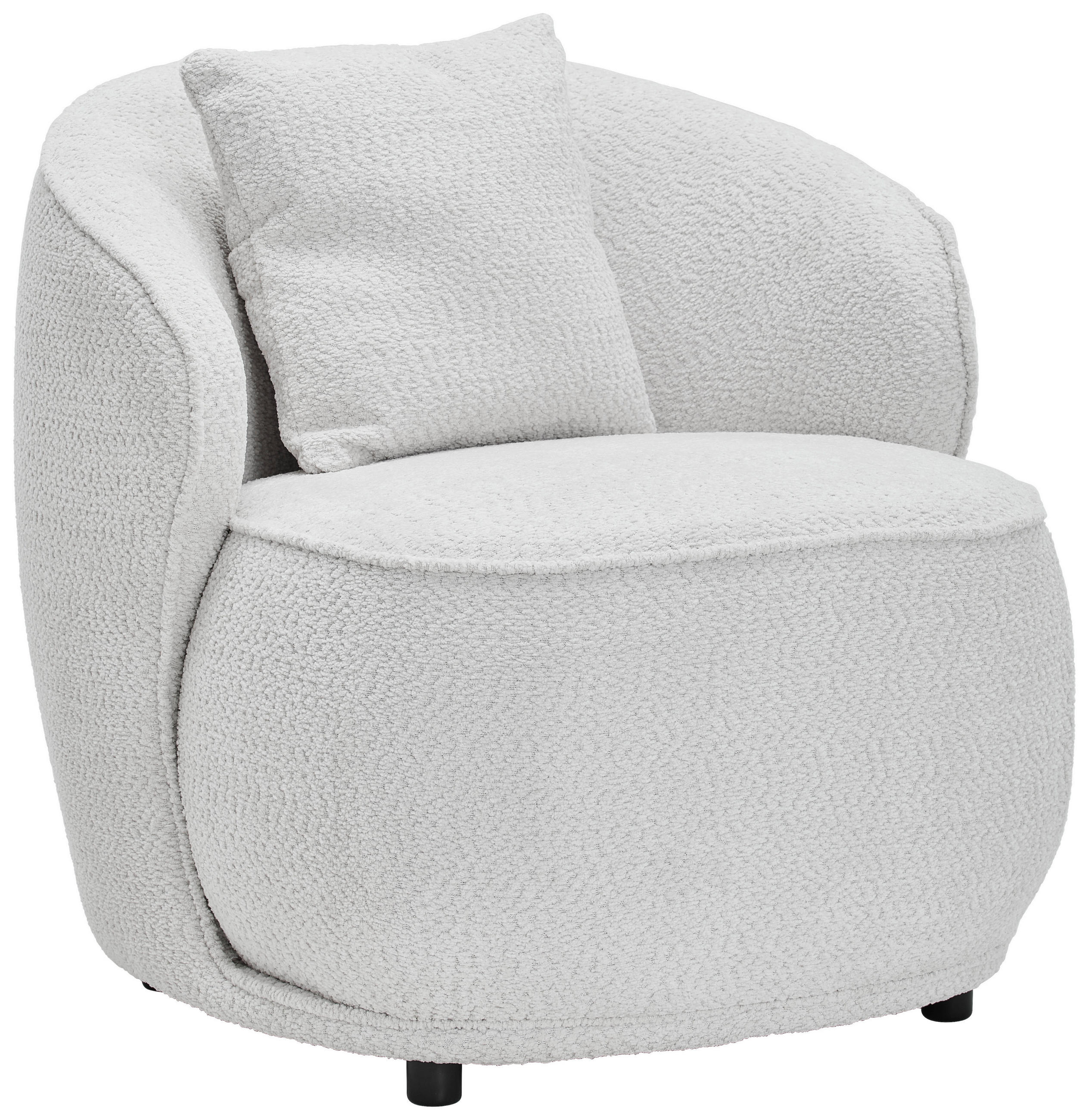 SESSEL in Bouclé Weiß  - Weiß, MODERN, Textil/Metall (76/83/74cm) - Livetastic