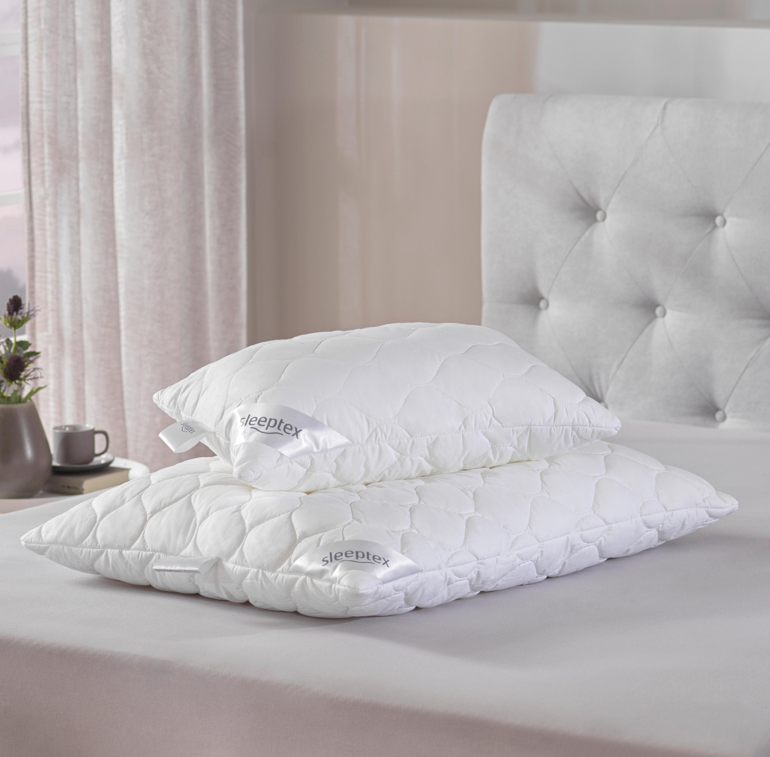 VANKÚŠ POD HLAVU, 40/60 cm - biela, Basics, textil (40/60cm) - Sleeptex