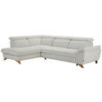 ECKSOFA in Chenille Creme  - Eichefarben/Creme, MODERN, Holz/Textil (212/287cm) - Valnatura