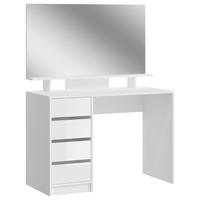 SCHMINKTISCH Weiss Hochglanz  - Weiss Hochglanz, Design, Glas/Holzwerkstoff (110/145/48cm) - MID.YOU