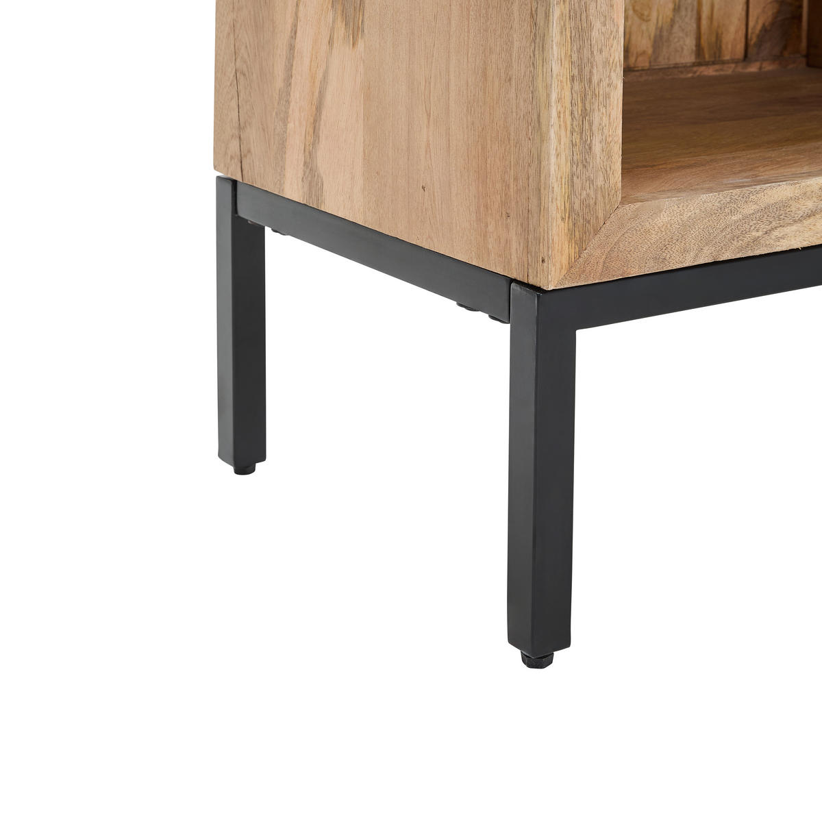 REGAL  100/186/36 cm Naturfarben  - Schwarz/Naturfarben, Design, Holz/Metall (100/186/36cm) - Livetastic