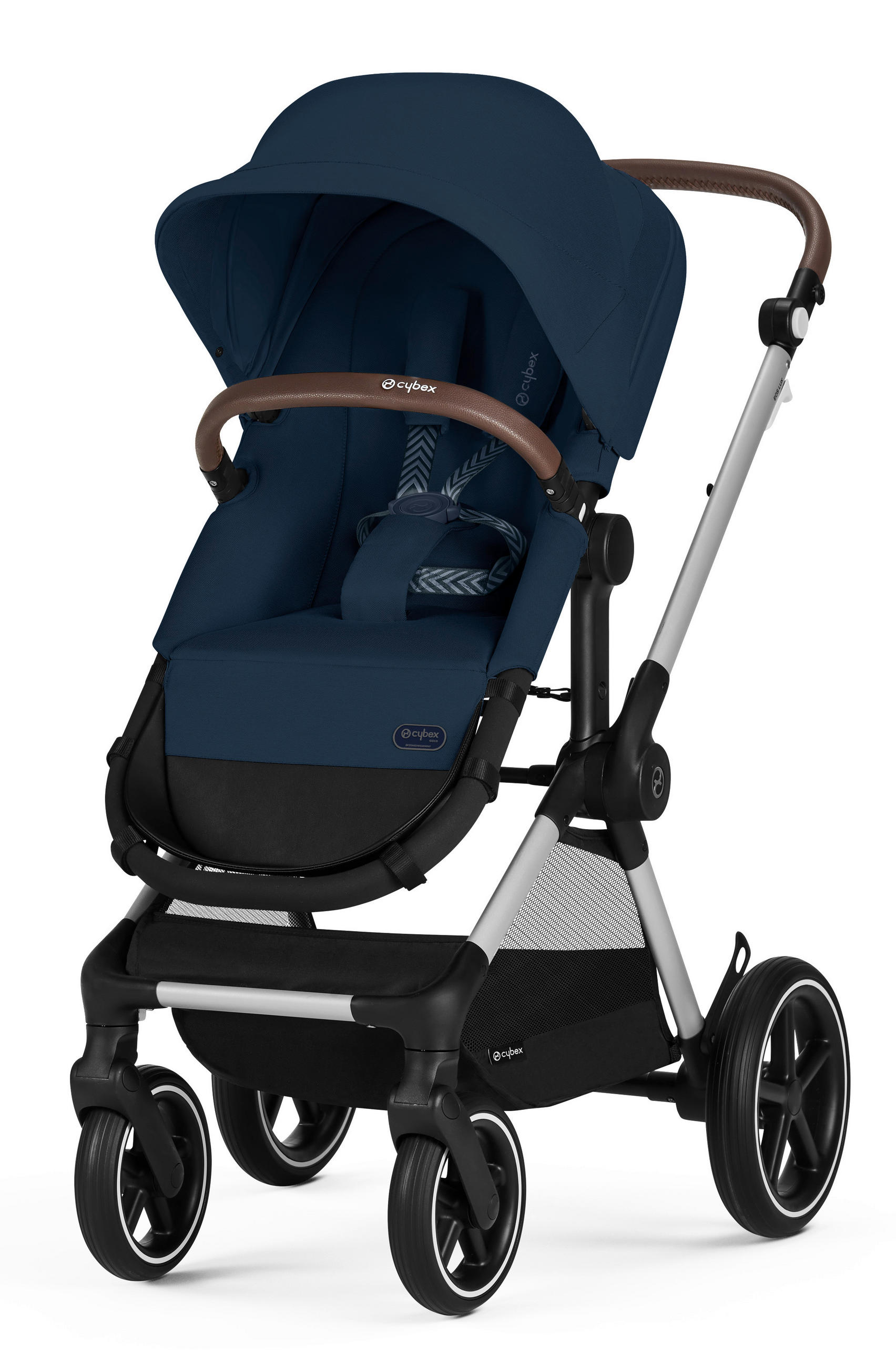 KINDERWAGENSET Eos Lux  - Silberfarben/Dunkelblau, Basics, Textil/Metall (85/61/116cm) - Cybex