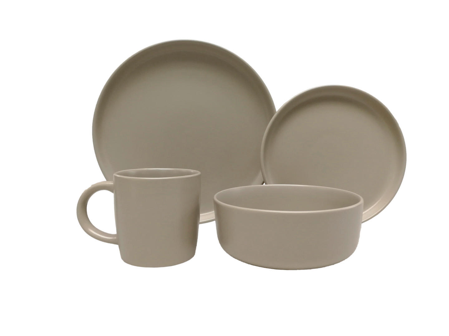 KOMBISERVICE Taupe Salerno 16-teilig 4 Personen  - Taupe, Trend, Keramik - Novel