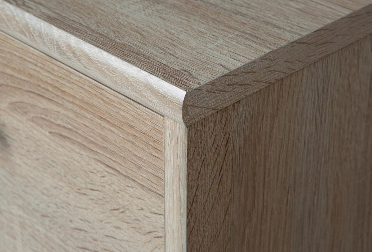 KOMMODE 108,8/85,5/34,8 cm  in Sonoma Eiche  - Alufarben/Sonoma Eiche, Design, Holzwerkstoff/Kunststoff (108,8/85,5/34,8cm)