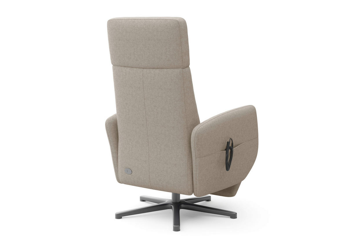 RELAXSESSEL in Textil Taupe  - Taupe/Schwarz, Konventionell, Textil/Metall (71/110/82cm) - Sit & More