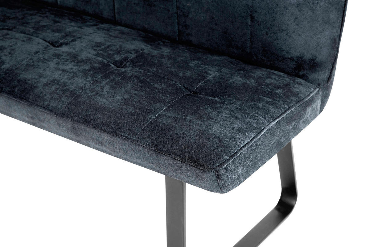 SITZBANK in Metall, Textil Dunkelgrau  - Dunkelgrau/Schwarz, MODERN, Textil/Metall (160/92/58cm) - MID.YOU