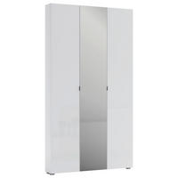 SCHUHSCHRANK Weiß  - Schwarz/Weiß, Design, Glas/Holzwerkstoff (110/200/19cm) - Xora