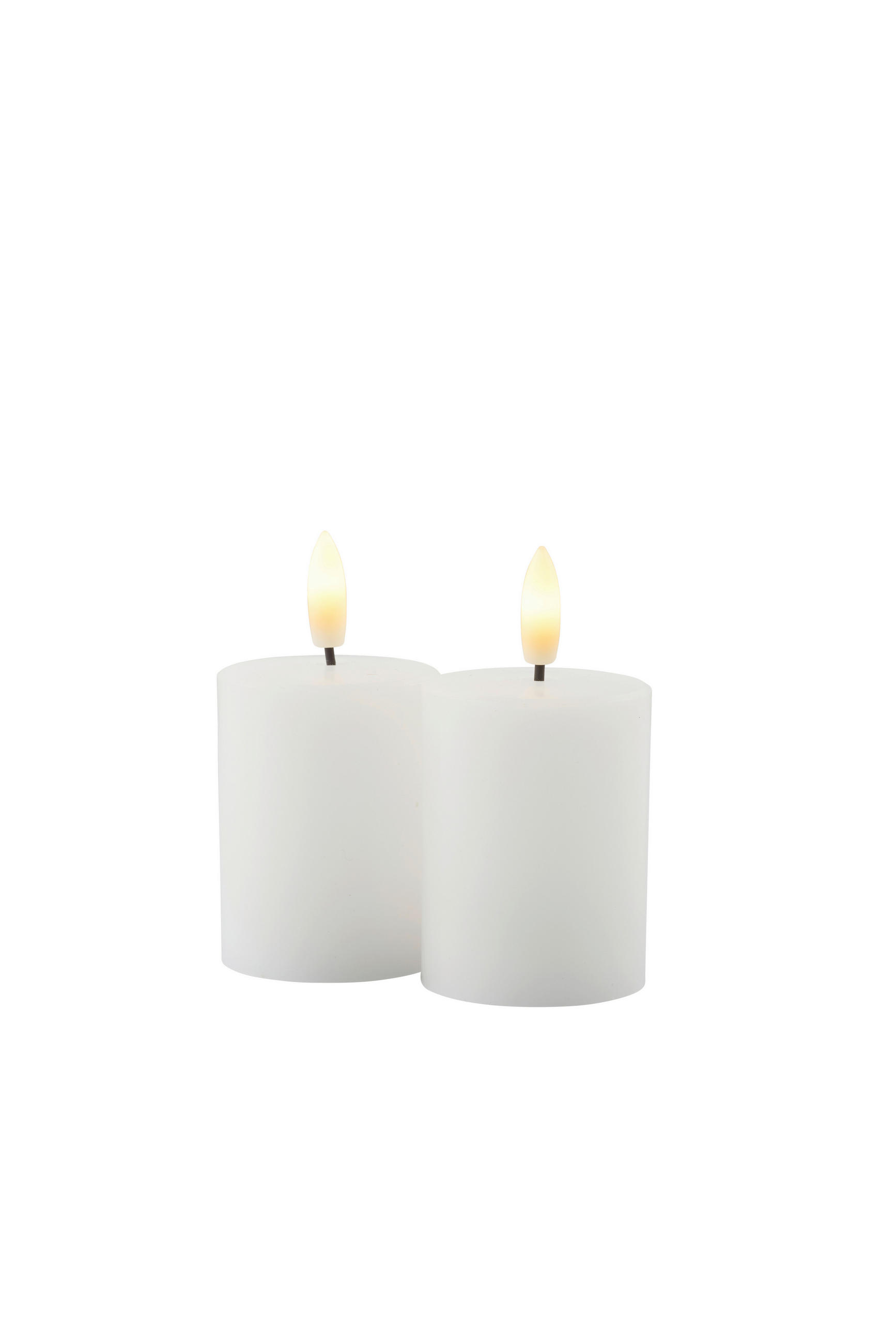 LED-Kerzenset, 2-teilig  - Weiß, Basics, Kunststoff (5/6,5cm)