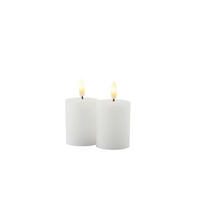 LED-Kerzenset, 2-teilig  - Weiß, Basics, Kunststoff (5/6,5cm)