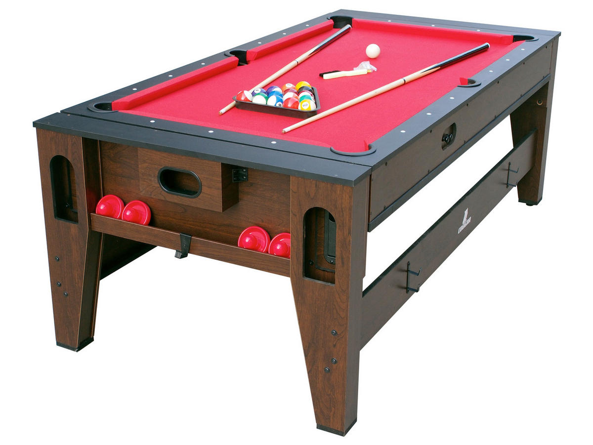 MULTISPIELTISCH REVERSO - Rot/Braun, KONVENTIONELL, Holz/Kunststoff (107/81/217cm) - Ambia Garden