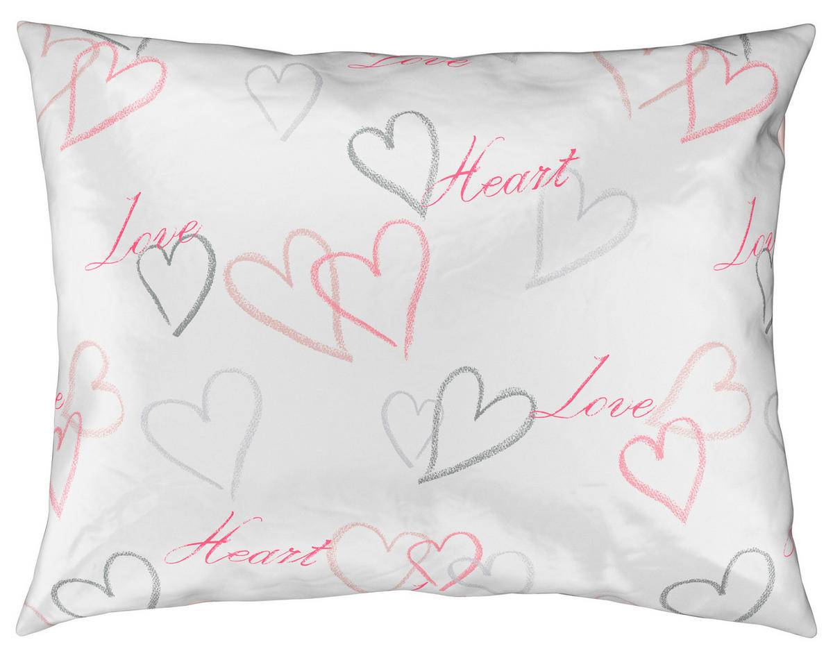 POSTELJINA SA DVA LICA HEART 140/200 cm saten ružičasta  - ružičasta, Trendi, tekstil (140/200cm) - Esposa