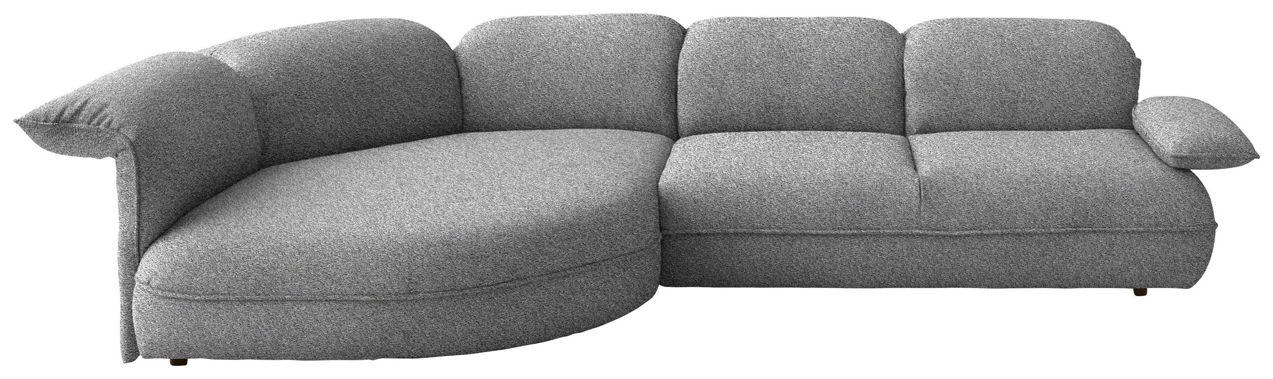 ECKSOFA Chenille Grau  - Schwarz/Grau, Design, Kunststoff/Textil (154/343cm) - Koinor