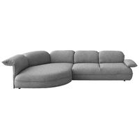 ECKSOFA Chenille Grau  - Schwarz/Grau, Design, Kunststoff/Textil (154/343cm) - Koinor