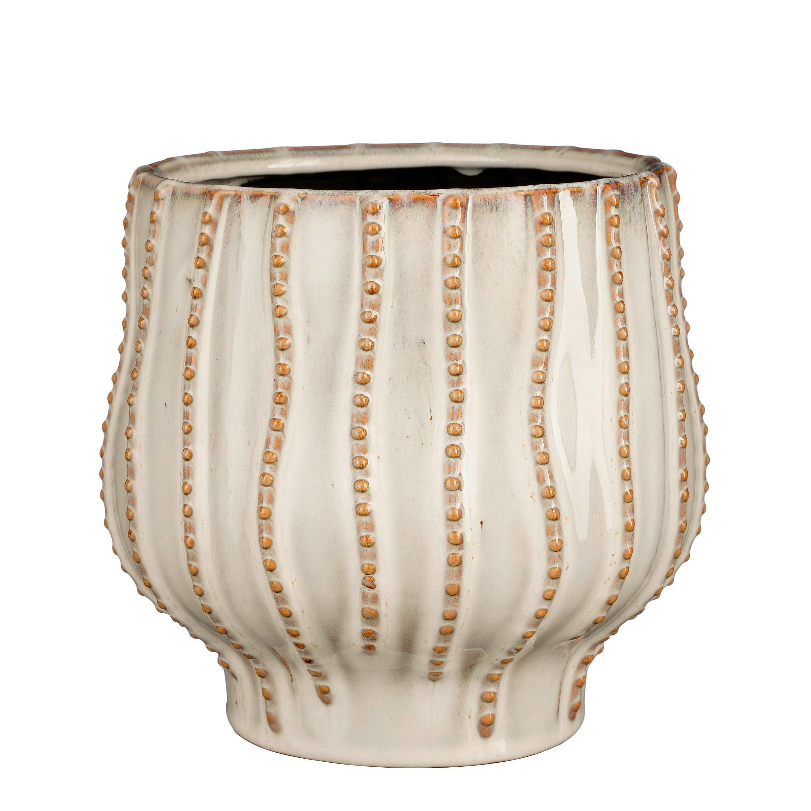 VIRÁGKASPÓ  - fehér, Basics, kerámia (20/20/19cm)