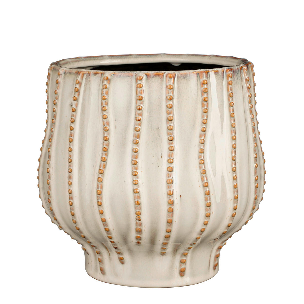 VIRÁGKASPÓ  - fehér, Basics, kerámia (20/20/19cm)