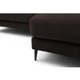 ECKSOFA  in Flachgewebe Mokka  253/177 cm  - Schwarz/Mokka, Design, Textil/Metall (253/177cm) - Dieter Knoll