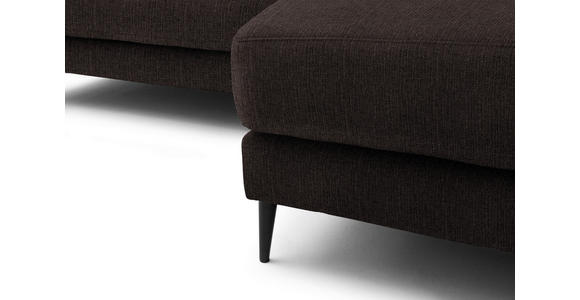 ECKSOFA  in Flachgewebe Mokka  253/177 cm  - Schwarz/Mokka, Design, Textil/Metall (253/177cm) - Dieter Knoll