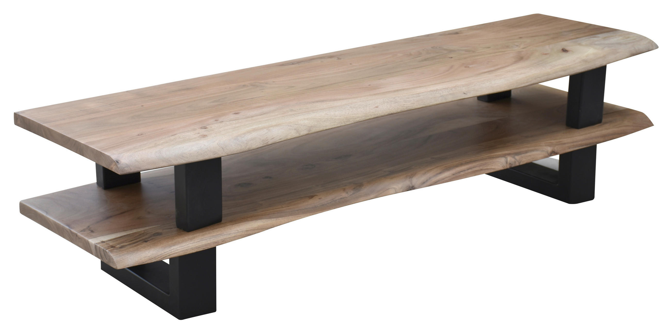Mid.you Lowboard Natur, Schwarz 140x36x40 cm