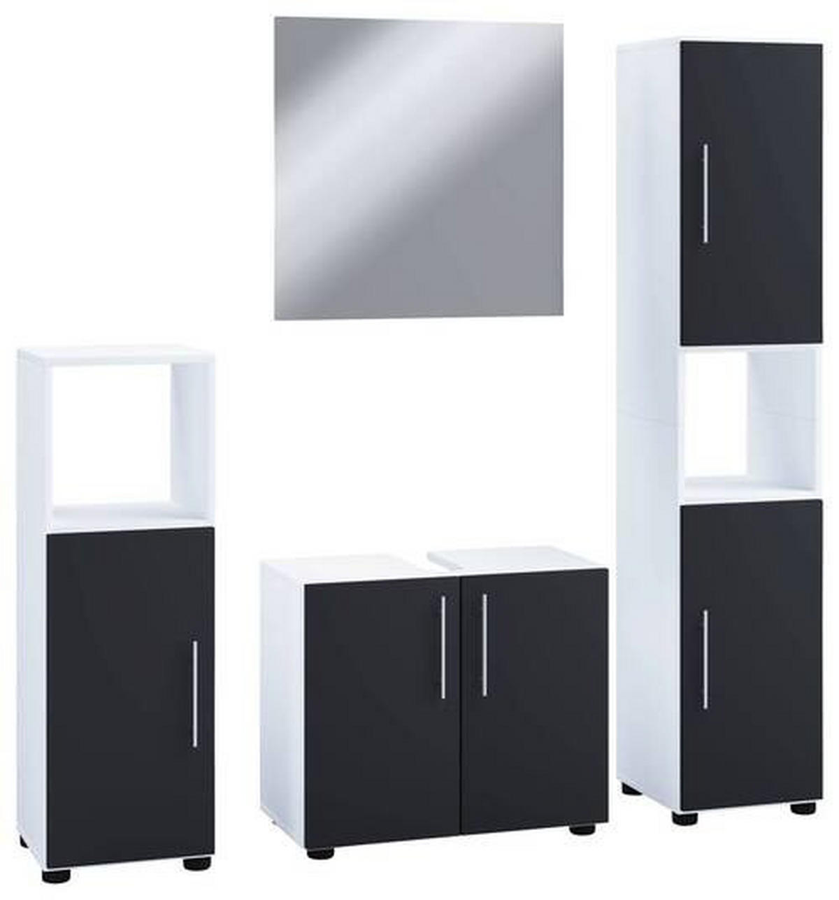 BADEZIMMER  in 122 cm  - Schwarz/Weiß, MODERN, Holzwerkstoff (122cm) - MID.YOU