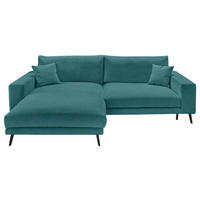 ECKSOFA Petrol Webstoff  - Petrol/Schwarz, KONVENTIONELL, Textil/Metall (196/269cm) - SetOne by Musterring
