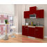 MINIKÜCHE E-Geräte, Spüle - Eichefarben/Rot, KONVENTIONELL (150/200/60cm) - Bessagi Home MINIKÜCHE E-Geräte, Spüle - Eichefarben/Rot, KONVENTIONELL (150/200/60cm) - Bessagi Home