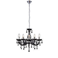 KRONLEUCHTER 46/128 cm    - Chromfarben/Schwarz, Lifestyle, Kunststoff/Metall (46/128cm) - Globo