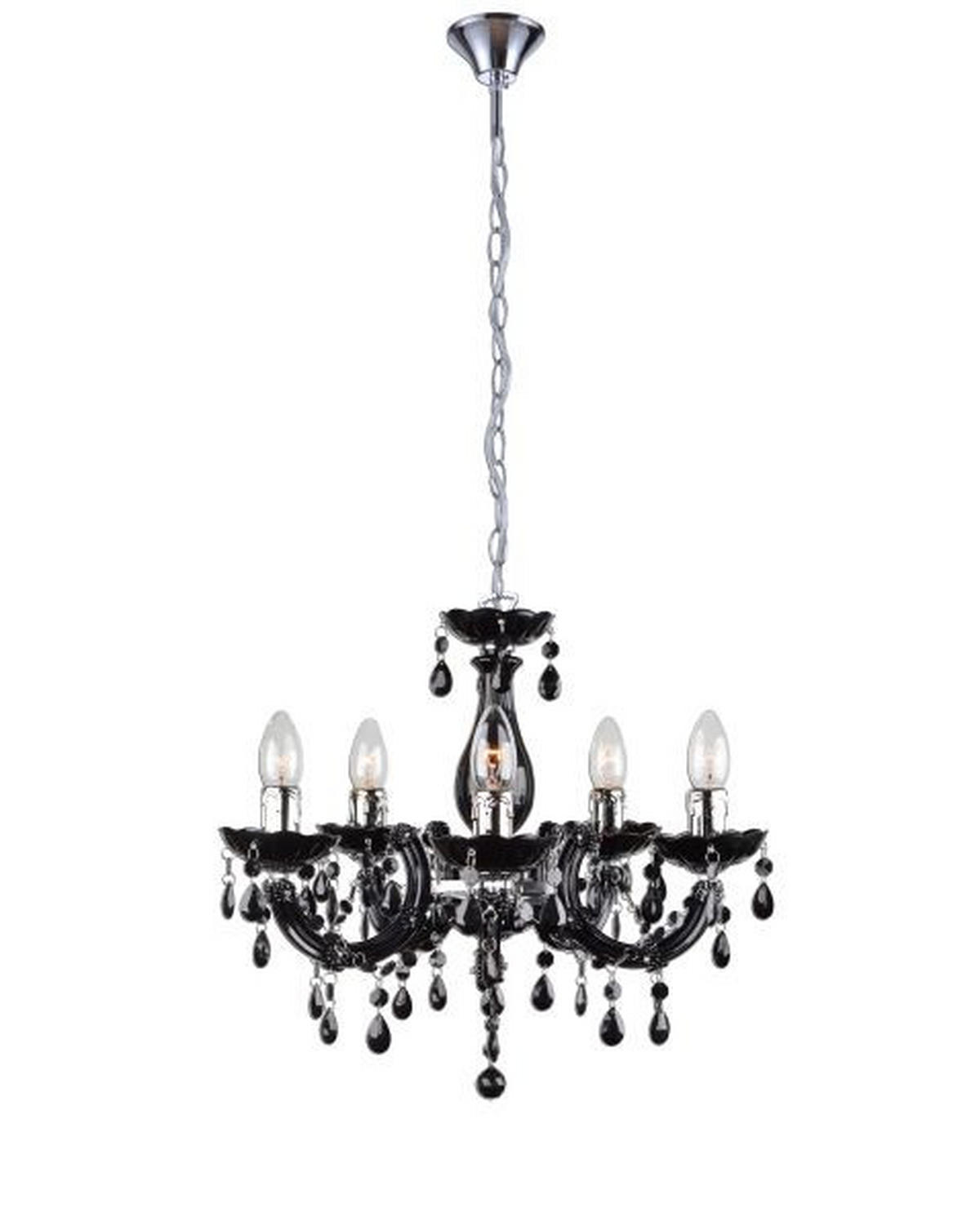 KRONLEUCHTER 46/128 cm    - Chromfarben/Schwarz, Lifestyle, Kunststoff/Metall (46/128cm) - Globo