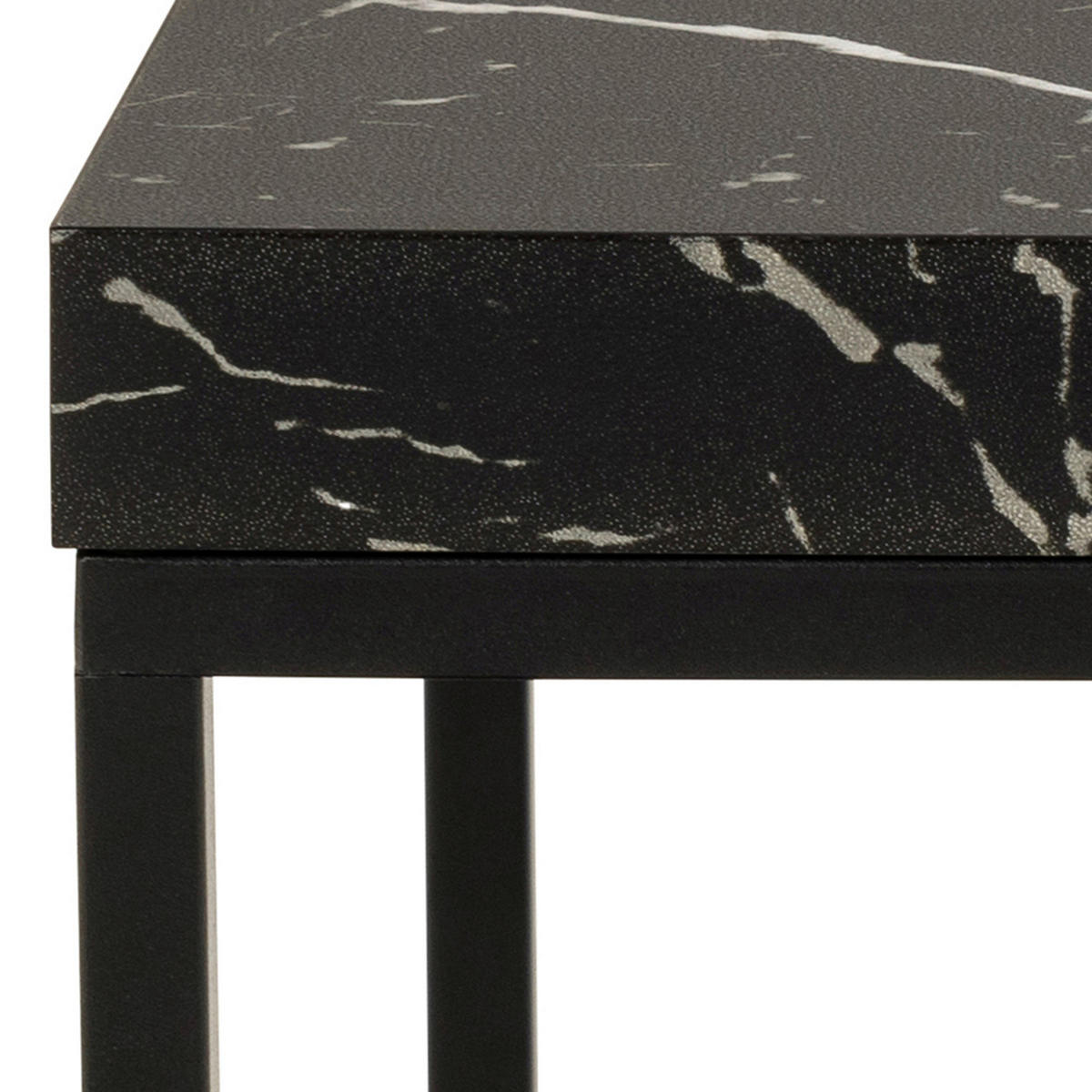 BEISTELLTISCH in Holzwerkstoff 40/40/45 cm  - Schwarz, Design, Holzwerkstoff/Metall (40/40/45cm) - Livetastic