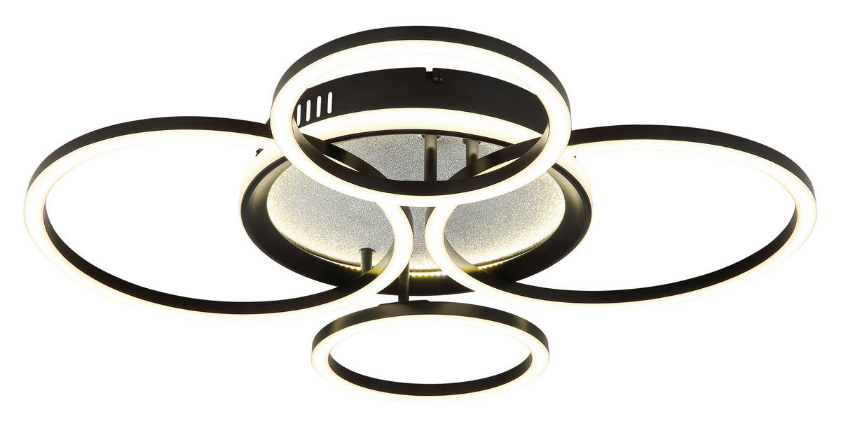 LED-DECKENLEUCHTE 72,2/51,7/10 cm   - Schwarz/Weiß, Design, Kunststoff/Metall (72,2/51,7/10cm) - Globo